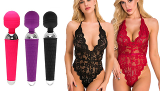 Lingerie & Vibrator Set - 3 Colours & 7 Sizes