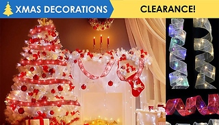 Christmas Ribbon Fair Lights - 2-10M, 3 Colours & 2 Lights