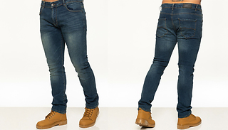 Men's Enzo Slim Fit Stretch Denim Jeans in Light Blue - 28 Sizes