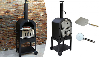 KuKoo Steel Outdoor Charcoal Pizza Oven - Includes Cooking Tools