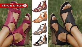 Peep-Toe Wedge Sandals - 4 Colours & 8 Sizes