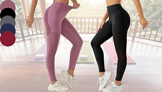 Elasticated High-Waisted Yoga Leggings - 5 Colours, 4 Sizes 