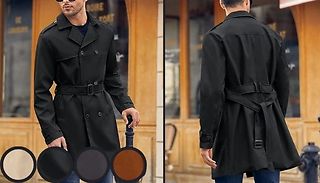 Double-Breasted Trench Coat with Belt - 4 Colours, 5 Sizes 