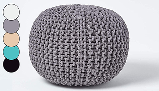Large Woven Stylish Footstool Pouf - 5 Colours