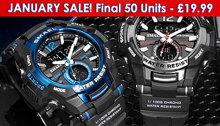 SMAEL Water-Resistant Digital Military Watch - 9 Colours