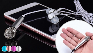 Mini Phone Karaoke Microphone with Earbuds - 4 Colours
