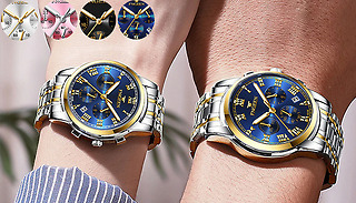 FNGEEN His or Hers Luminous Quartz Wrist Watches - 4 Colours