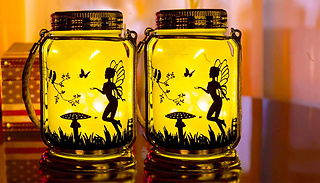1 or 2 Solar Frosted Glass Mason Jar Lights - 4 Options