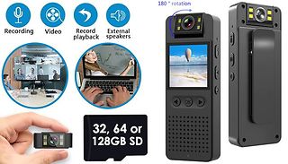 1080P HD Body Camera with 1.4 Inch Screen - Optional 32GB, 64GB or 1 ...