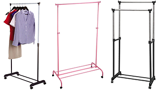 Metal Clothing Rail with Shoe Rack - Single or Double
