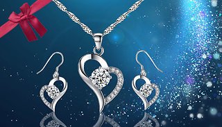 Swarovski Elements Crystal Heart Duo Set - 3 Colours
