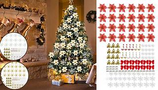 120-Pack Christmas Tree Decoration Set - 3 Colours
