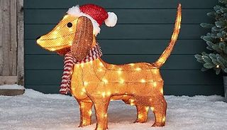 LED Christmas Dog Outdoor Statue