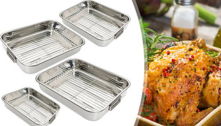 Stainless Steel Wire Rack Roasting Tray - 4 Sizes