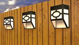 1, 2, 4 or 8-Pack of Solar Wall-Mount LED Fence Lights - 2 Colours