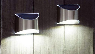 2 or 4 Outdoor Waterproof Solar Wall Lights - 2 Colours