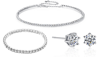 Swarovski Crystal 3-Piece Jewellery Set - Choker, Bracelet & Earrings