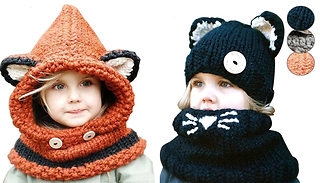 Kid's Cute Animal Balaclava With Ears - 3 Colours