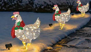 Christmas Light-Up Chicken with Scarf Decoration - 3 Sizes