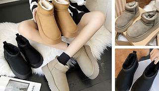Ugg Inspired Mini Fleece Lined Suede Ankle Boots - 3 Colours & 4 Sizes ...