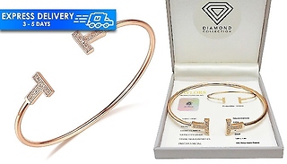 Genuine Diamond Rose Gold Bangle