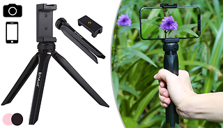 Mini Plastic Tripod Mount With Phone Clamp - 2 Colours