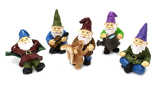 5-Piece Miniature Gnomes Set With Stakes