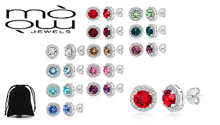 Birthstone Gem Stud Earrings - 12 Options