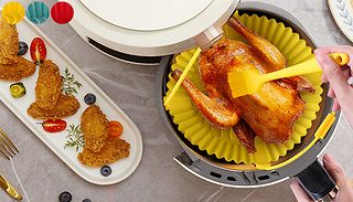 Silicone Air Fryer Cooking Liner with Oil Brush - 3 Colours