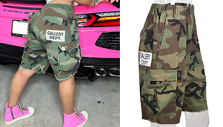 Women's Boyfriend-Cut Camouflage Cargo Shorts