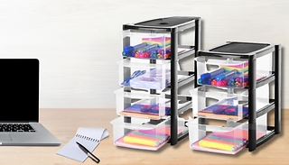 Desktop Storage Drawer Organiser - Choice of 3 or 4-Tier
