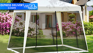 3x3m Outdoor Gazebo With Mesh Walls - 2 Colours