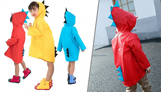 Kids' Hooded Waterproof Dinosaur Coat - 3 Colours & 3 Sizes