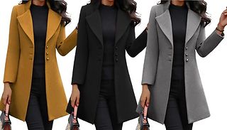  Solid Colour Overcoat - 3 Colours, 6 Sizes