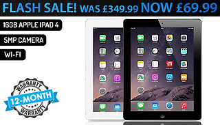 Apple iPad 4 Wi-Fi with 16GB or 32GB Memory - 2 Colours