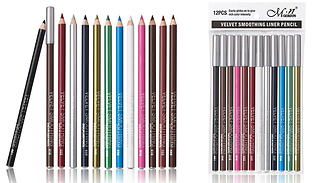 12-Pack of Velvet Smooth Lip & Eyeliner Pencils