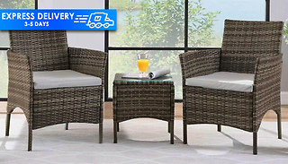 3-Piece Rattan Patio Table & Chairs Set