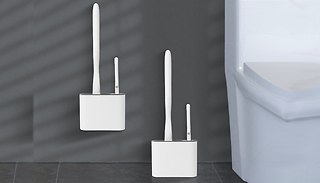 Silicone Toilet Brush with Mounted Toilet Brush Holder