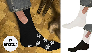 1 or 3-Pack Men's Christmas Novelty 'Show Off' Socks - 13 Designs