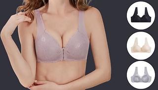 Adjustable Front Closure Lace Bra - 4 Colours, 6 Sizes