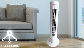 HomeVibe 29-Inch White Oscillating Tower Fan