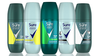 6-Pack of Sure Advanced Roll On Deodorant 100ml - 5 Options