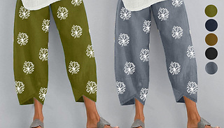 Loose Dandelion Print Pants - 5 Colours & 7 Sizes
