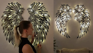 LED Angel Wings Metal Wall Decor - 4 Sizes
