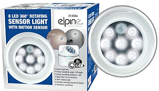 2-Pack of 360° Rotating 8 LED Motion Sensor Lights
