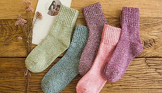 5 or 10 Pairs of Cosy Knitted Socks