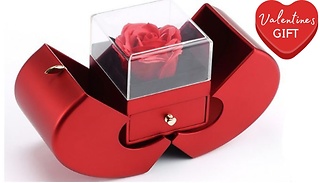 Preserved Rose Jewellery Box & Four-Leaf Clover Necklace - 2 Styles