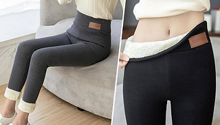 Fleece Lined High-Waisted Winter Leggings - 5 Sizes & 2 Colours