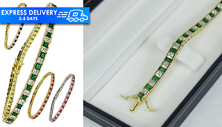 Princess-Cut Created Diamond & Gemstone Tennis Bracelet - 4 Designs