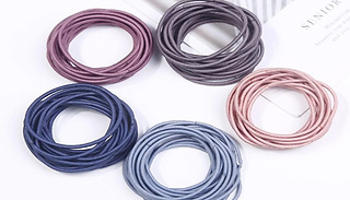 100 x Glamza Multi Colour Hair Bands - 5 Colours